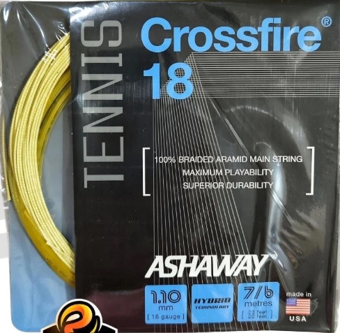 Ashaway Crossfire 18 Senar raket tenis | made in USA | hybrid spin & control